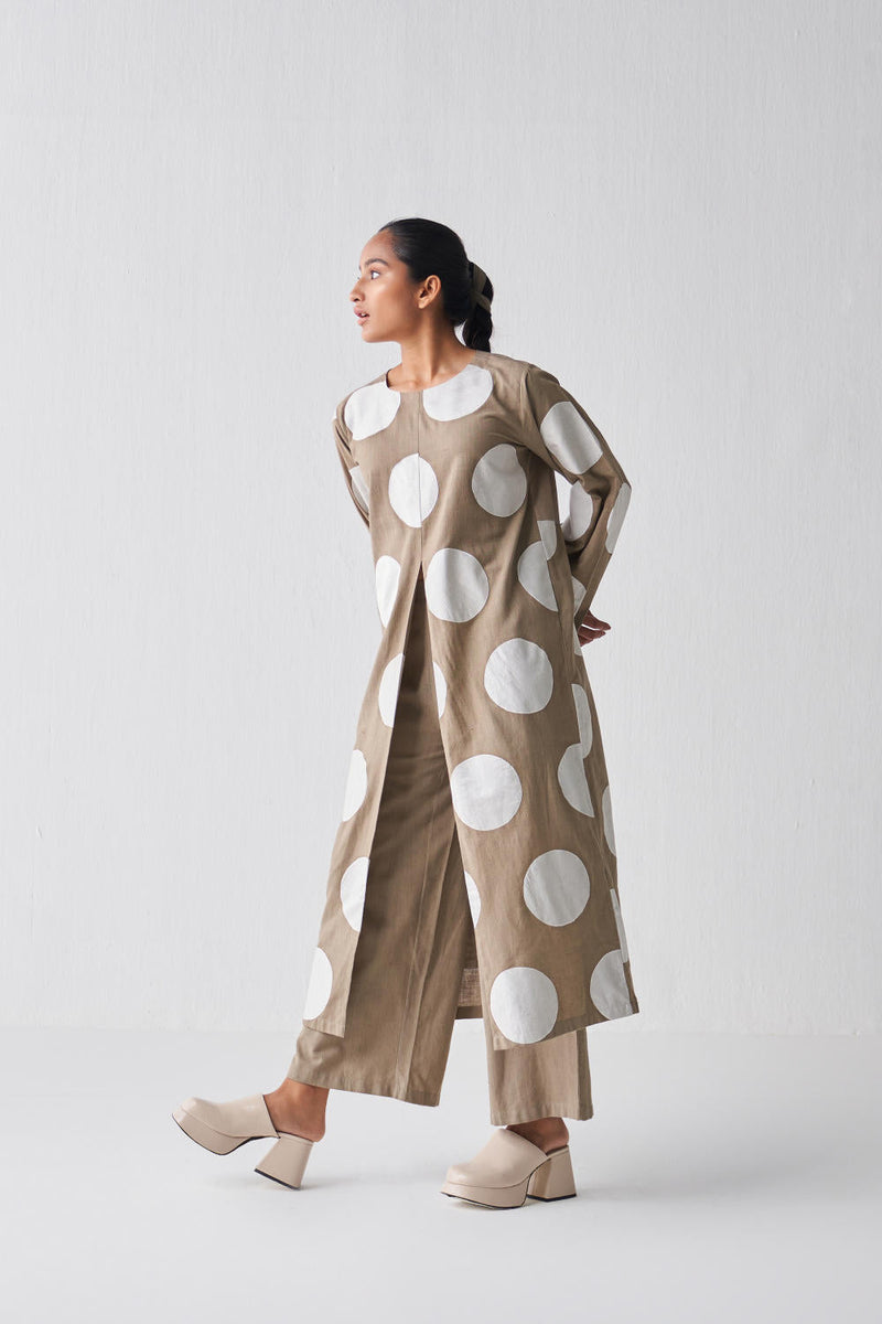 FRONT SLIT APPLIQUE TUNIC CO-ORD Top & Tunics,Kurta Sets by THREE for women Worldwide