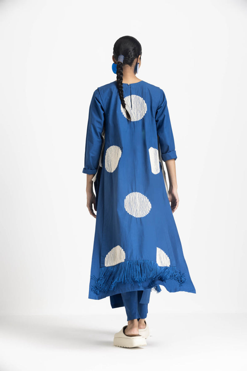 SIDE TIE OVERLAY TUNIC - ELECTRIC BLUE poplin by THREE in blue color for women Worldwide