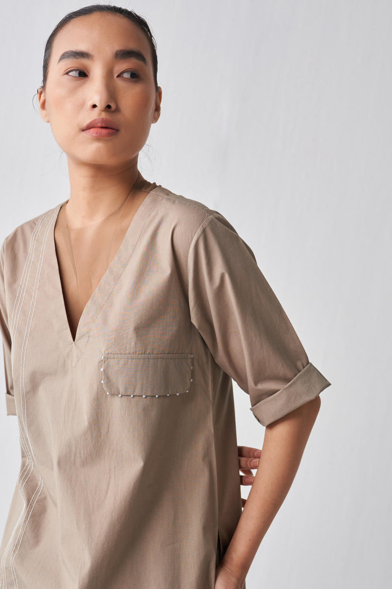 FLAP POCKET TUNIC CO-ORD Kurta Sets,Top & Tunics by THREE for women Worldwide