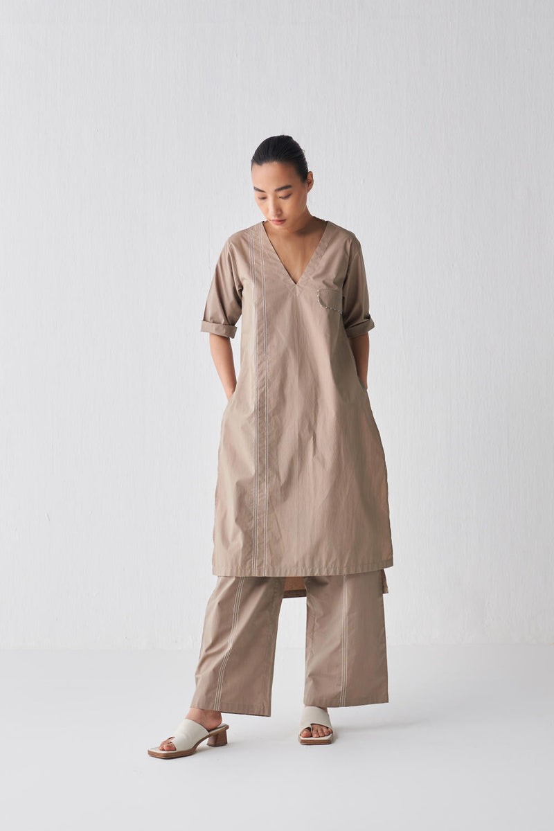 FLAP POCKET TUNIC CO-ORD (SET OF 3) Co-ord Set by THREE for women Worldwide