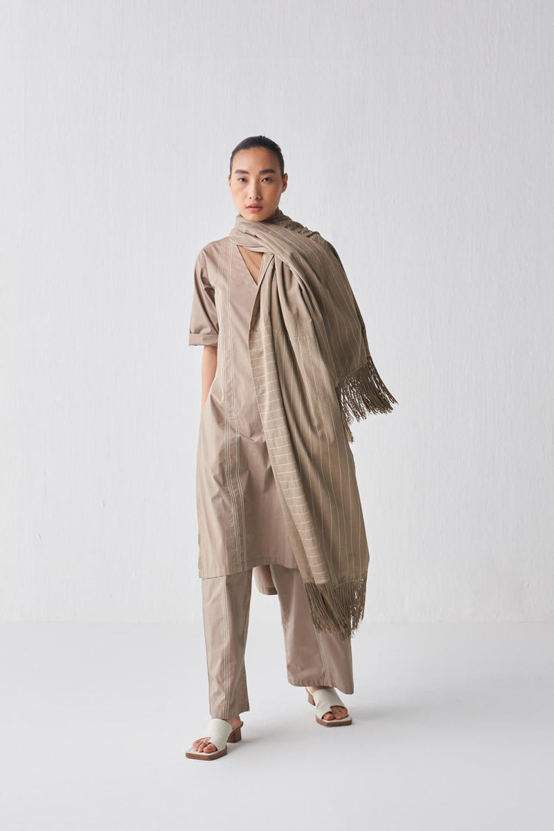 FLAP POCKET TUNIC CO-ORD (SET OF 3) Co-ord Set by THREE for women Worldwide