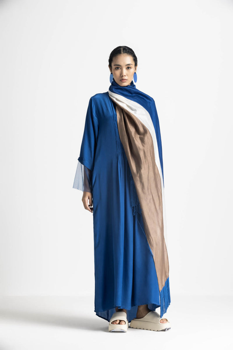 ELASTIC WAIST DRESS CO ORD - ELECTRIC BLUE by THREE in blue color for women Worldwide