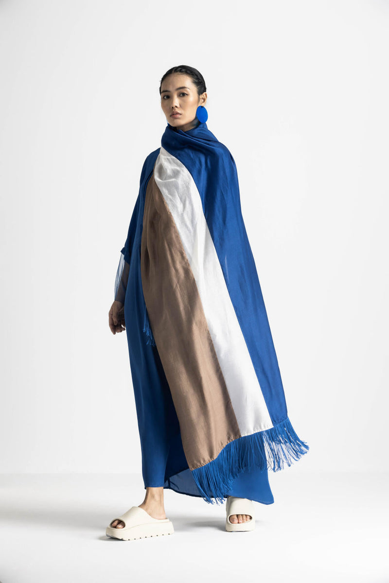 ELASTIC WAIST DRESS CO ORD - ELECTRIC BLUE by THREE in blue color for women Worldwide