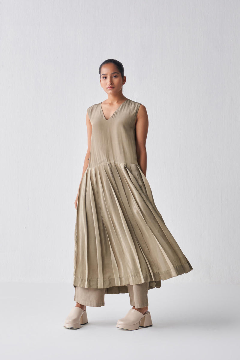 WAIST PLEAT TUNIC CO-ORD Kurta Sets,Bottoms,Top & Tunics by THREE for women Worldwide