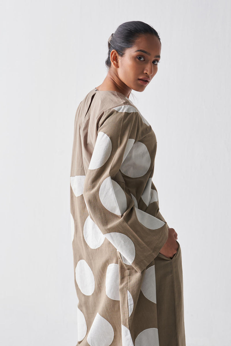 FRONT SLIT APPLIQUE TUNIC CO-ORD (SET OF 3) Kurta Sets by THREE for women Worldwide