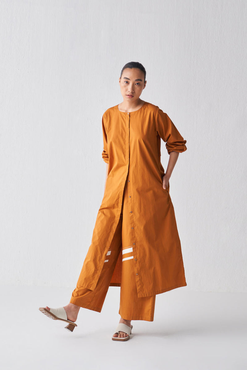 BACK YOKE JACKET CO-ORD Co-ord Set by THREE in rust color for women Worldwide
