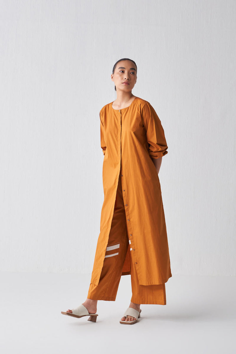 BACK YOKE JACKET CO-ORD Co-ord Set by THREE in rust color for women Worldwide