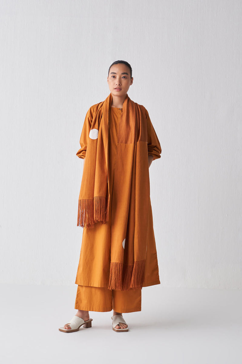 BACK YOKE JACKET CO-ORD Co-ord Set by THREE in rust color for women Worldwide