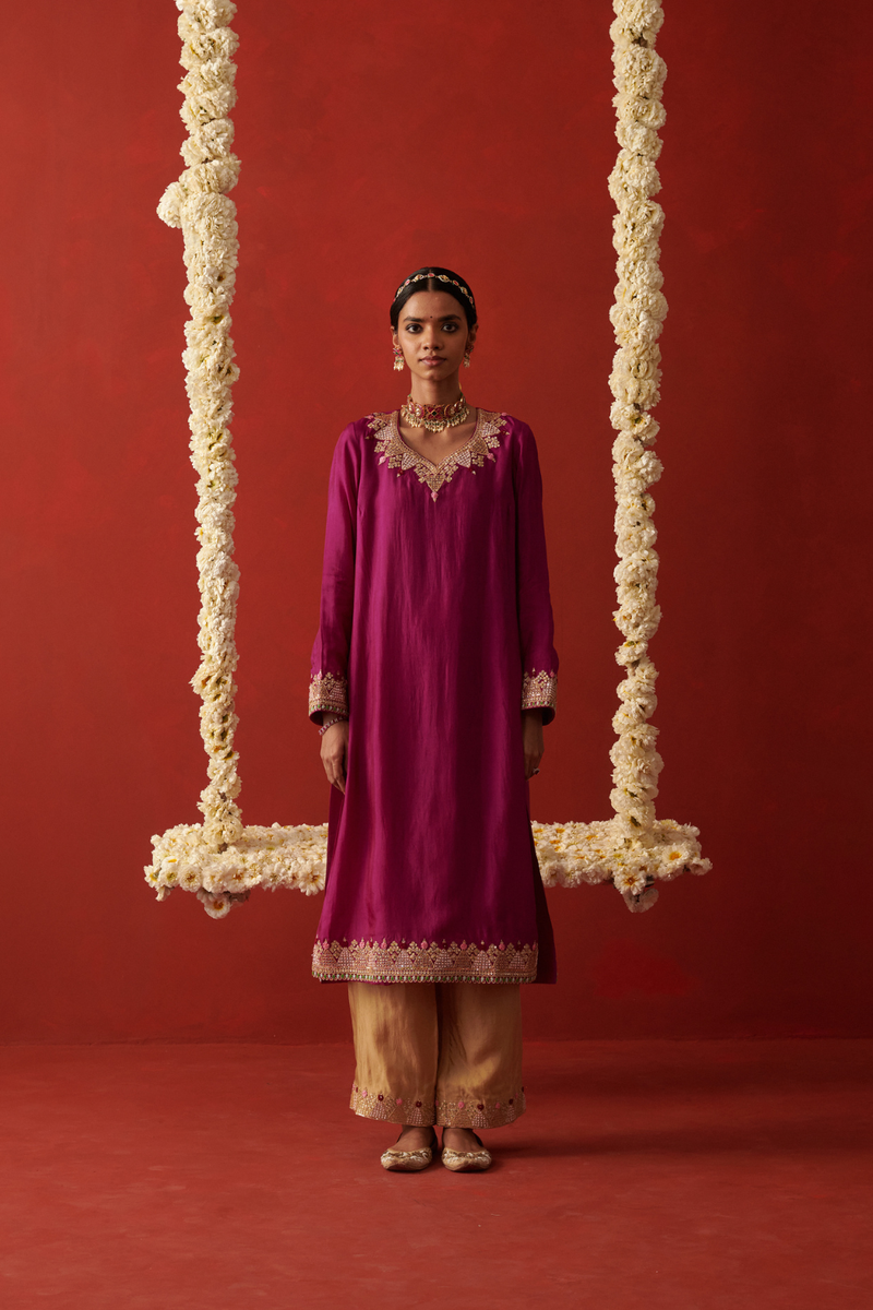 SHAILEE & AMIRA KURTA & PANT chiffon by Rashika Mittal in multi color for women Worldwide