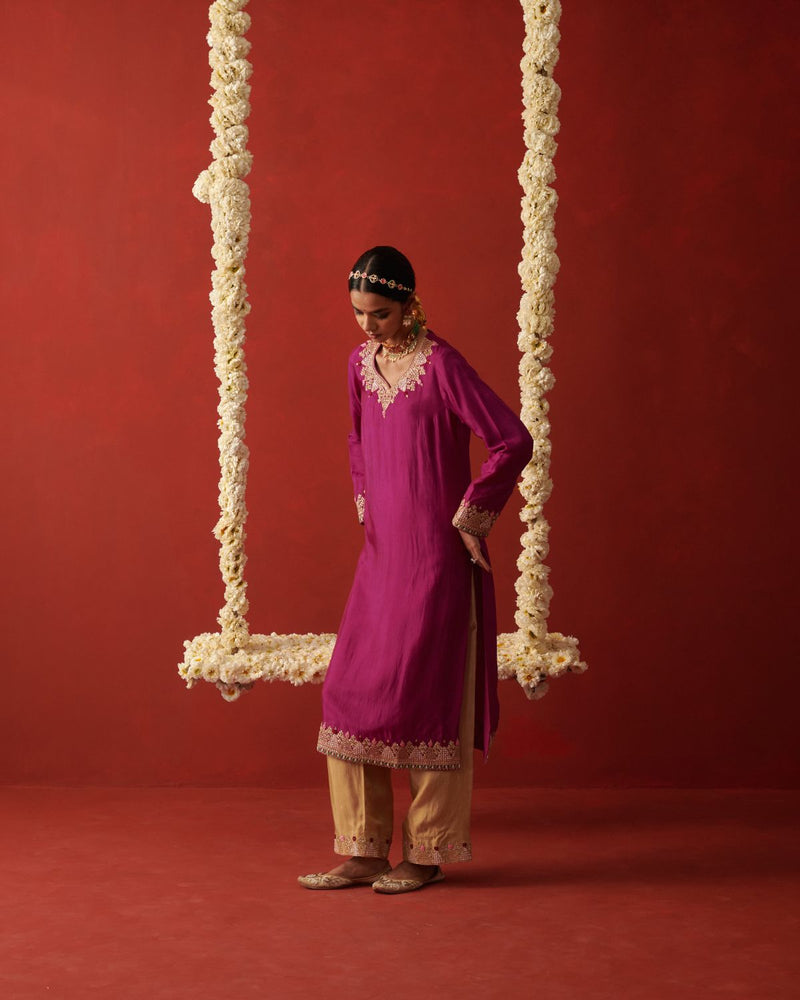 SHAILEE & AMIRA KURTA & PANT chiffon by Rashika Mittal in multi color for women Worldwide