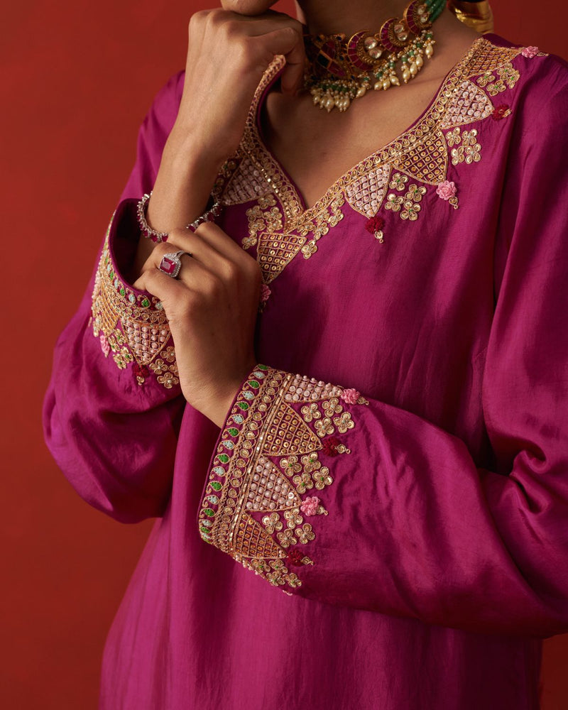 SHAILEE & AMIRA KURTA & PANT chiffon by Rashika Mittal in multi color for women Worldwide