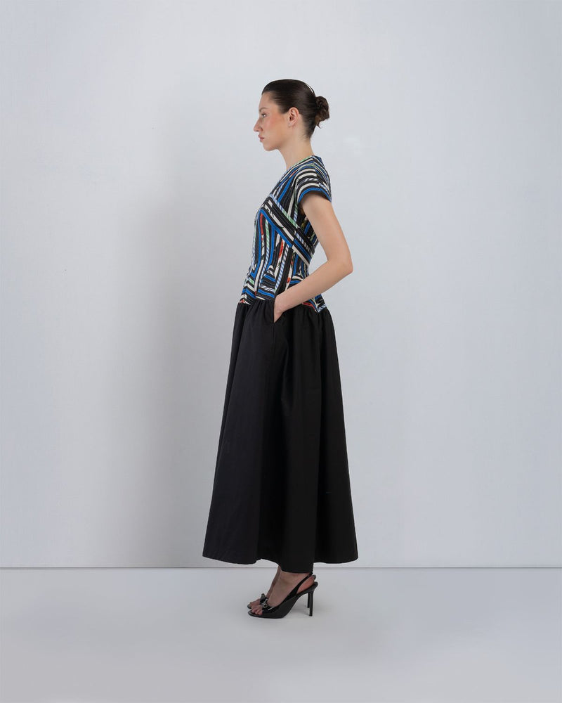 SIA DRESS - Multicolour + Black dress by Leh Studios in multicolour for women Worldwide
