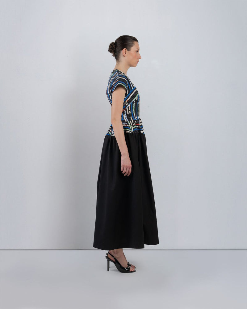 SIA DRESS - Multicolour + Black dress by Leh Studios in multicolour for women Worldwide