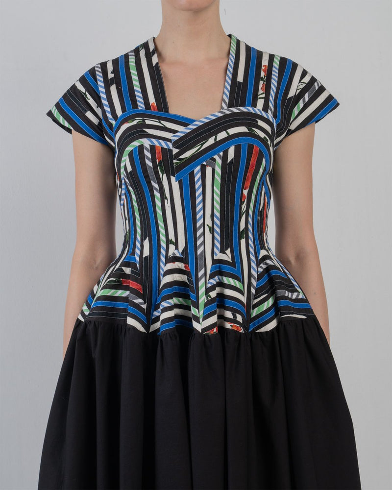 SIA DRESS - Multicolour + Black dress by Leh Studios in multicolour for women Worldwide