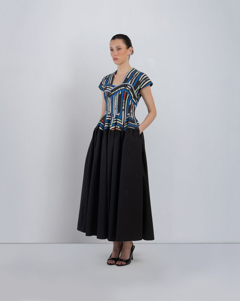 SIA DRESS - Multicolour + Black dress by Leh Studios in multicolour for women Worldwide