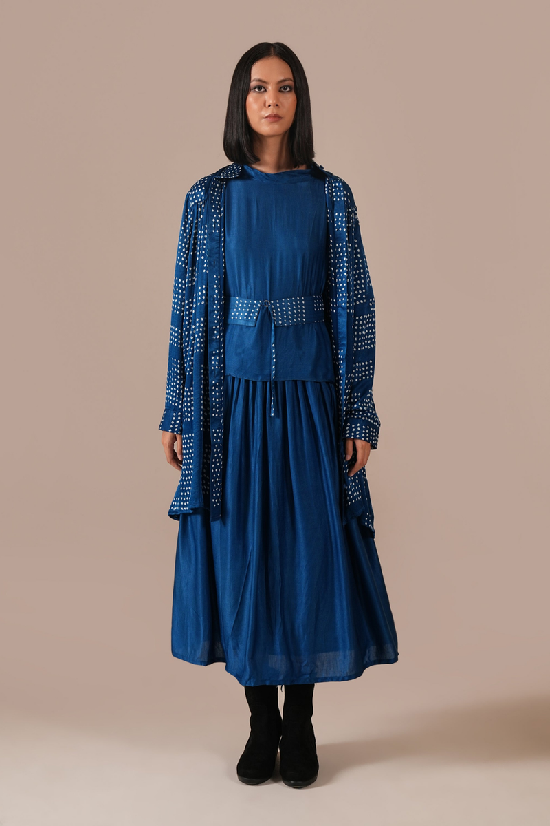 SILK REVERIE SET silk by Indigo Dreams in blue color for women Worldwide
