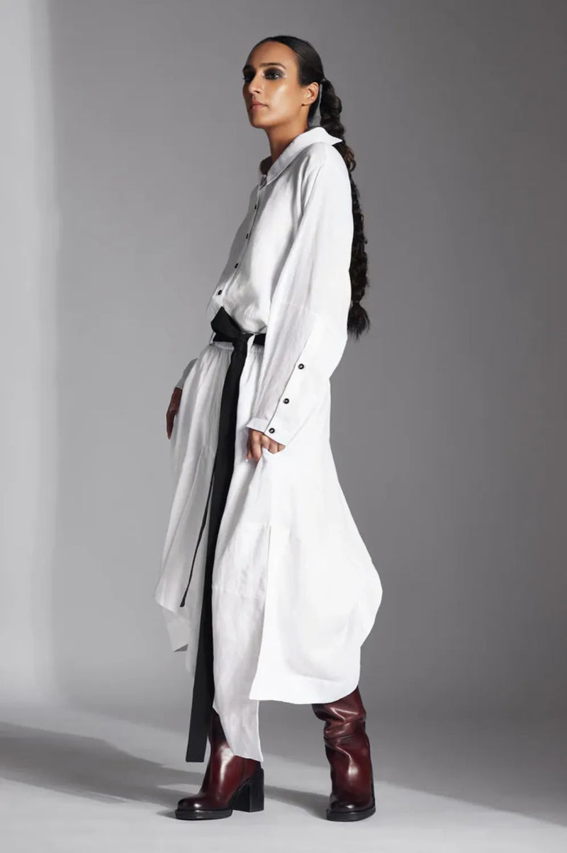 Aspen Skirt in Linen-White by Chola in white color for women Worldwide