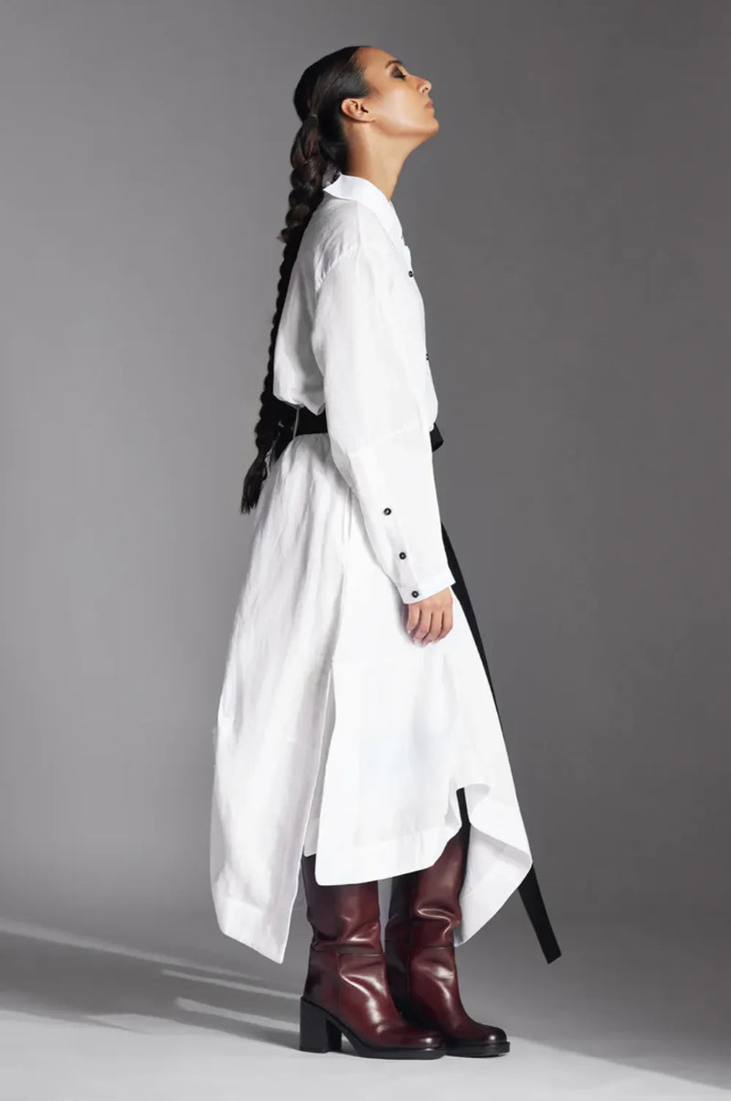 Aspen Skirt in Linen-White by Chola in white color for women Worldwide