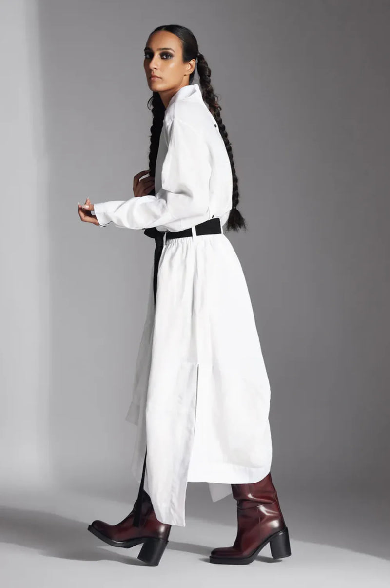 Aspen Skirt in Linen-White by Chola in white color for women Worldwide
