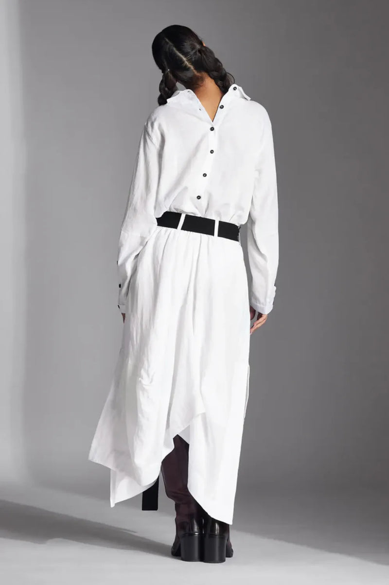Aspen Skirt in Linen-White by Chola in white color for women Worldwide
