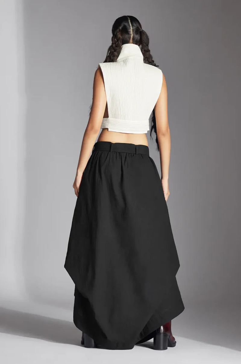 Aspen Skirt-Black poplin by Chola in black color for women Worldwide