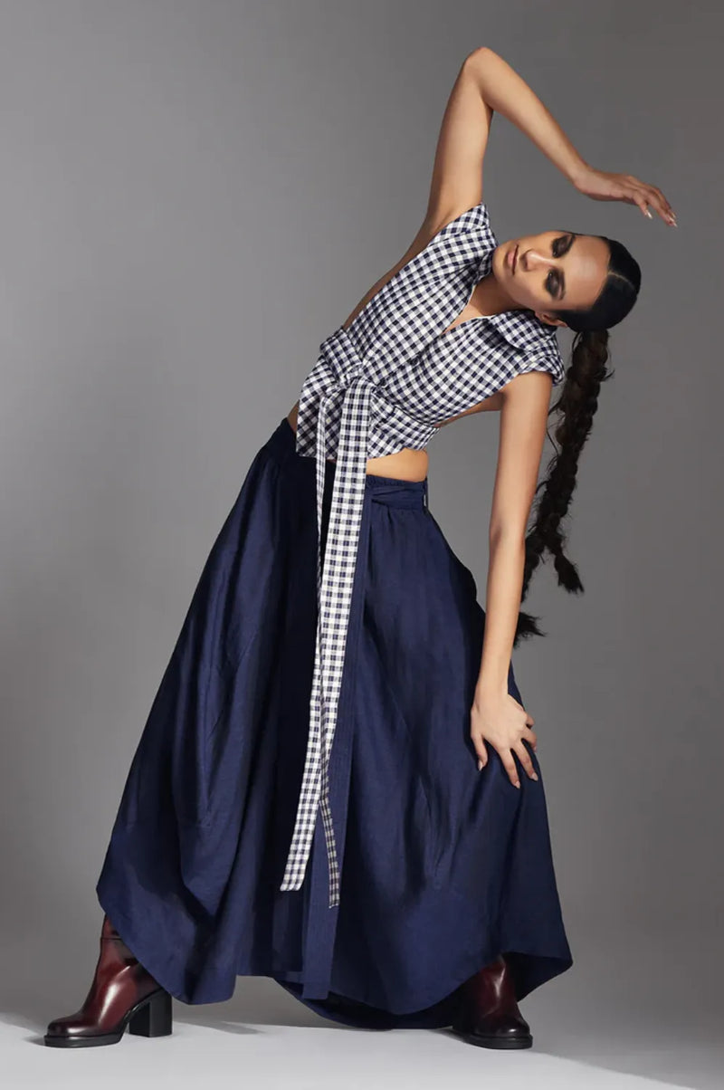 Aspen Skirt-Blue by Chola in blue color for women Worldwide