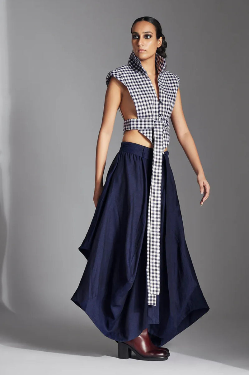 Aspen Skirt-Blue by Chola in blue color for women Worldwide