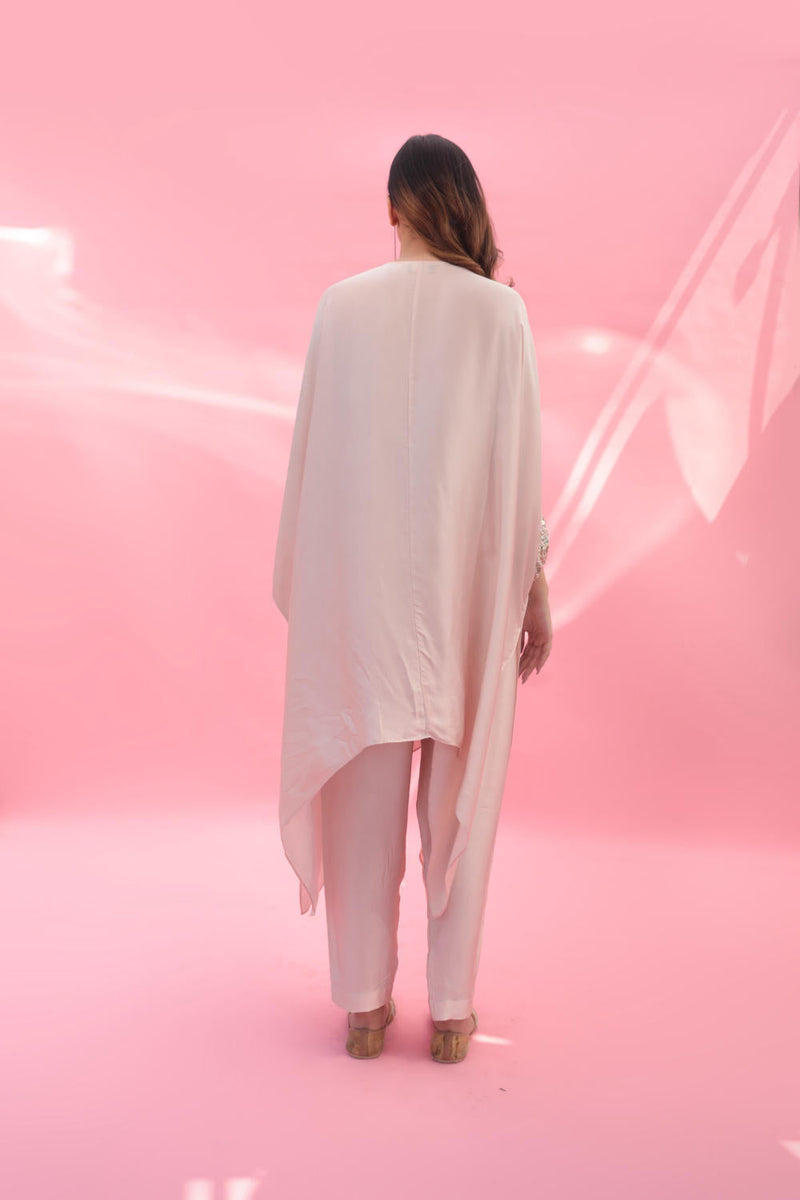MISH Pink Kaftan Set with Pant satin by PRAHNAAYA in pink color for women Worldwide