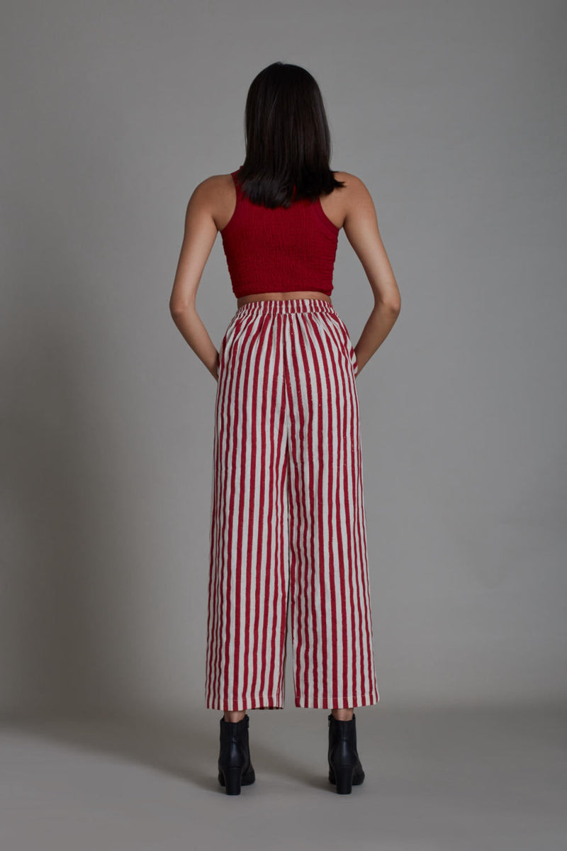 SMOCKED RE STRIPE SET Co-ord Set,Bottoms by Mati for women Worldwide