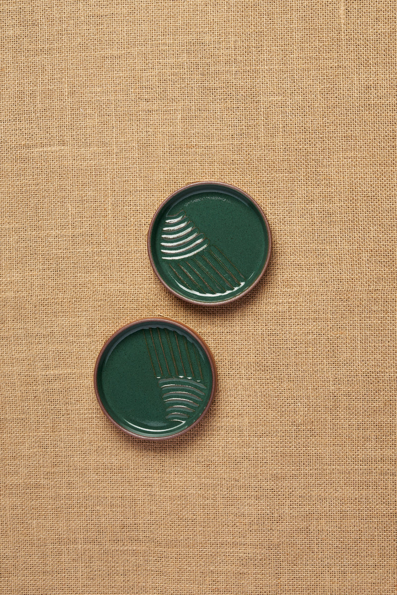 Gata Loop Dessert Plate-Lines (Set of 2)