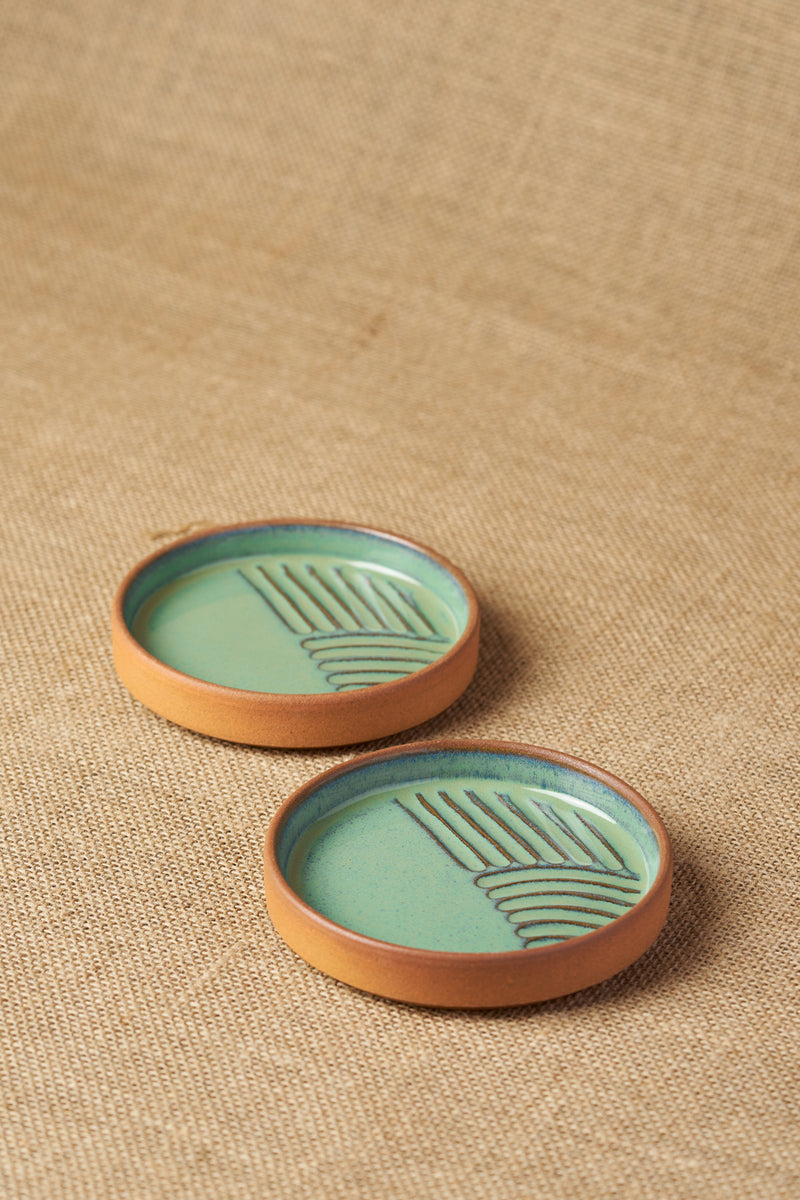 Gata Loop Dessert Plate-Lines (Set of 2)