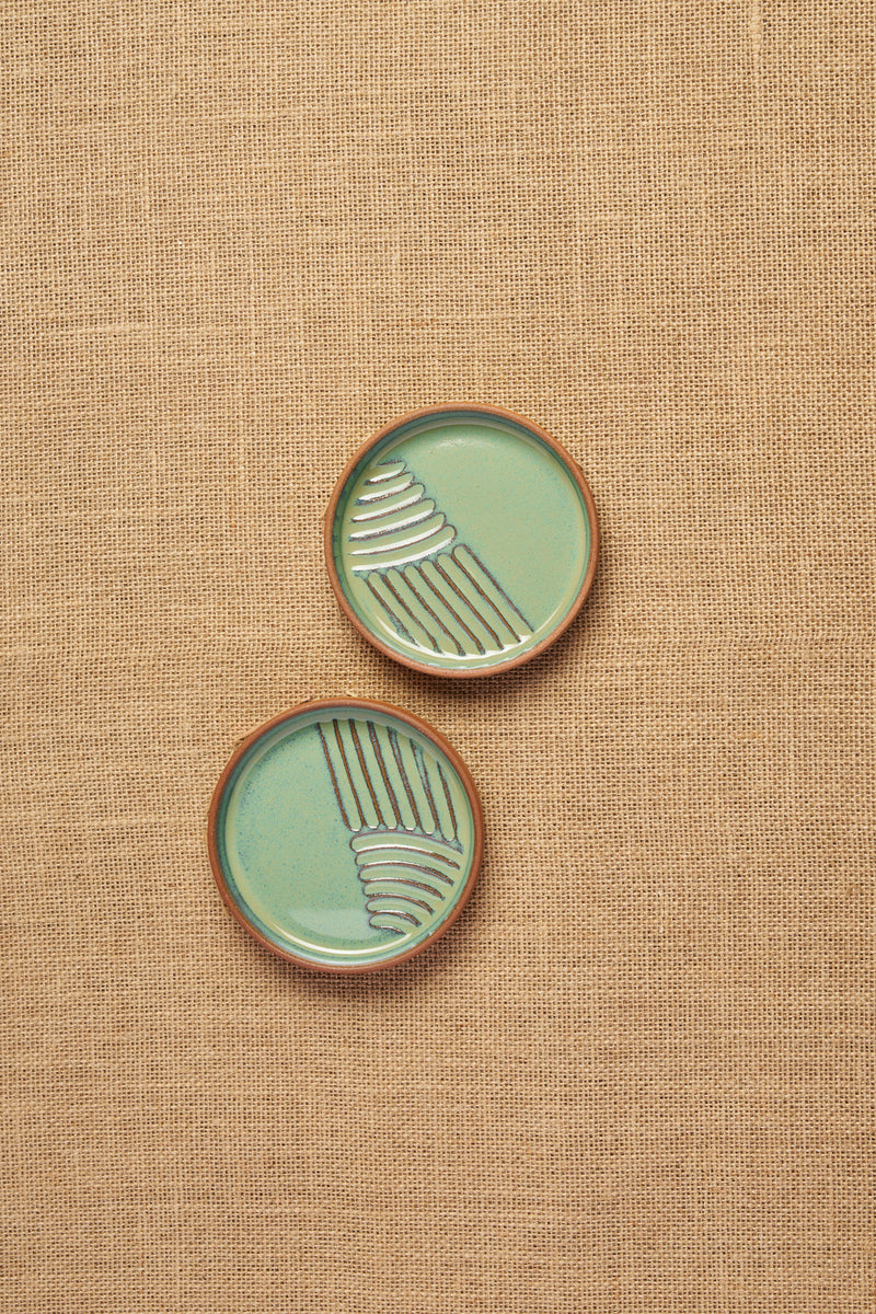 Gata Loop Dessert Plate-Lines (Set of 2)