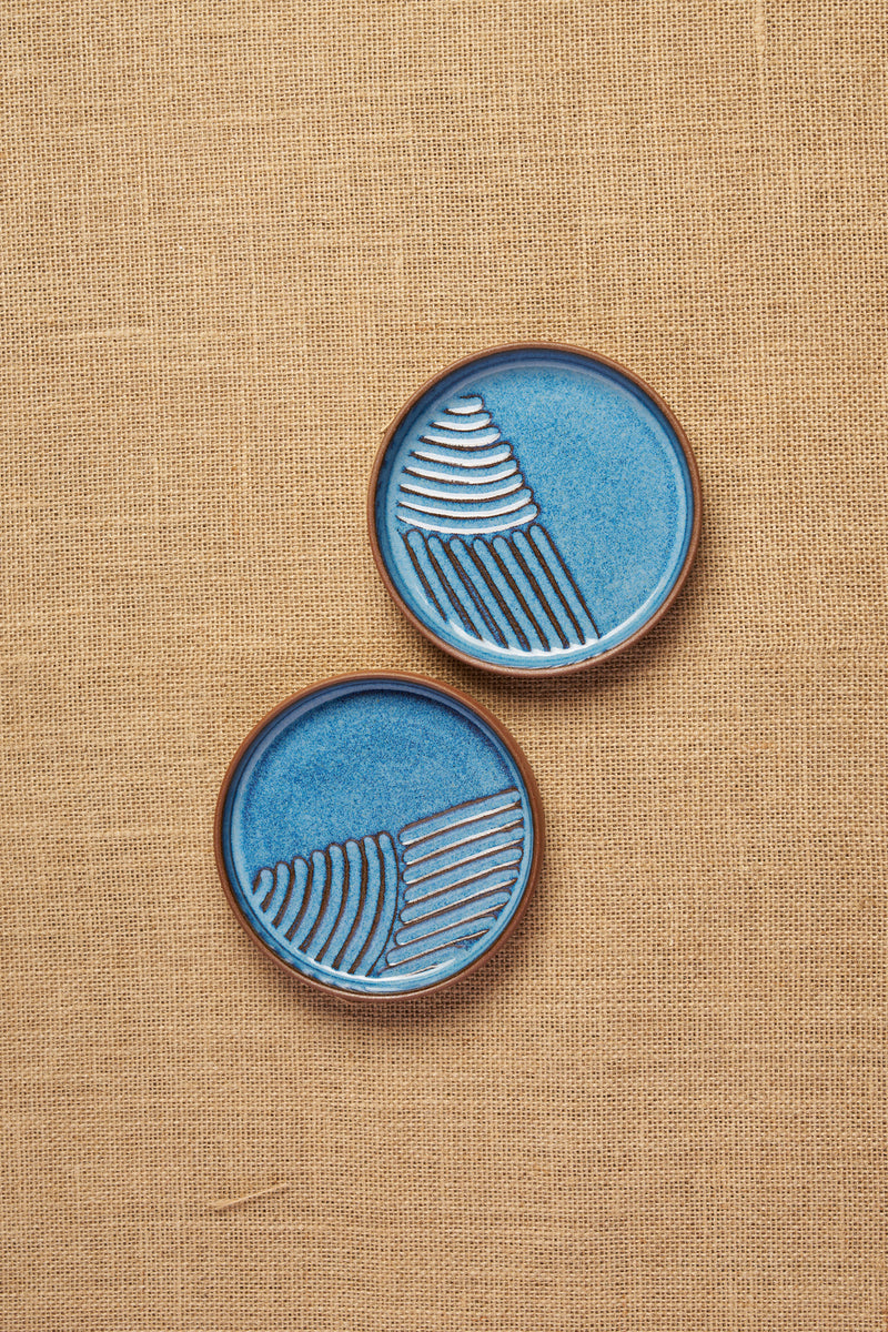 Gata Loop Snack Plate-Lines (Set of 2)