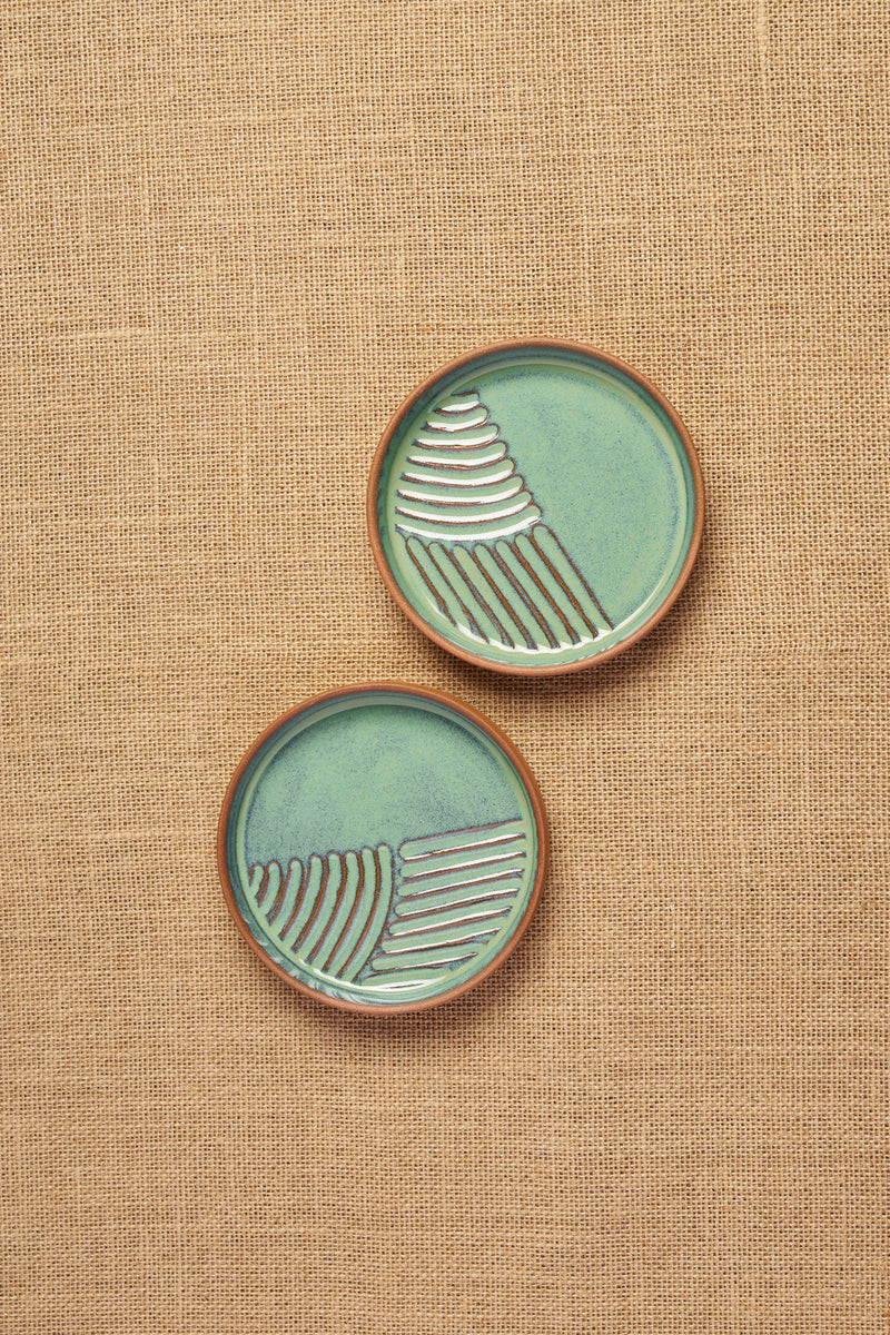 Gata Loop Snack Plate-Lines (Set of 2)