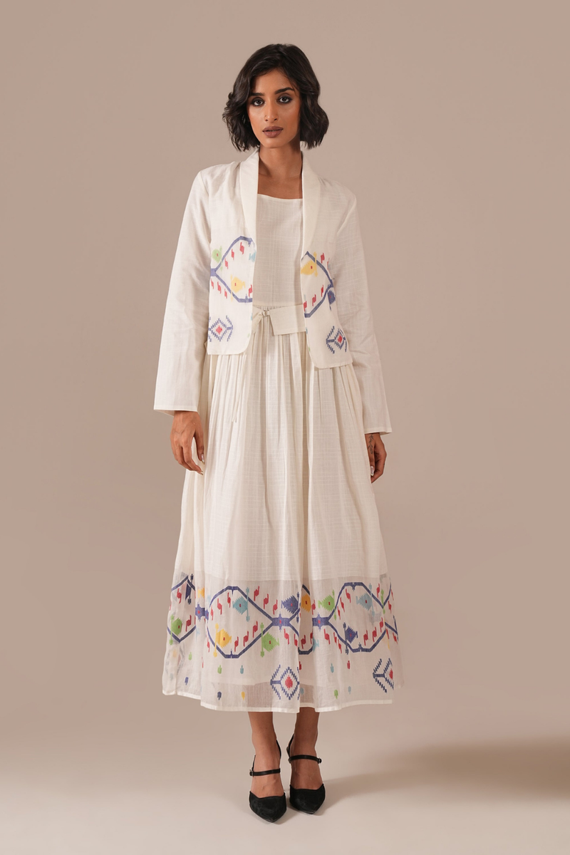 SNOW PETAL SET 100% cotton by Indigo Dreams in white color for women Worldwide