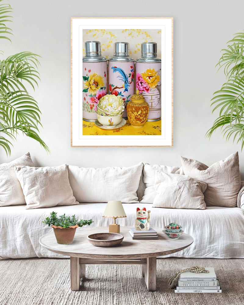 Still Life in Pink Peony & Sunshine Yellow