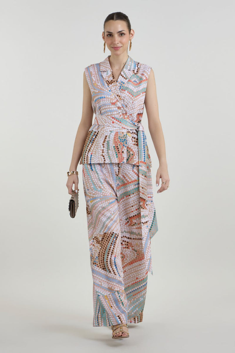 Daphne Blazer Set linen co-ord set by SOBARIKO in multicolor for women Worldwide
