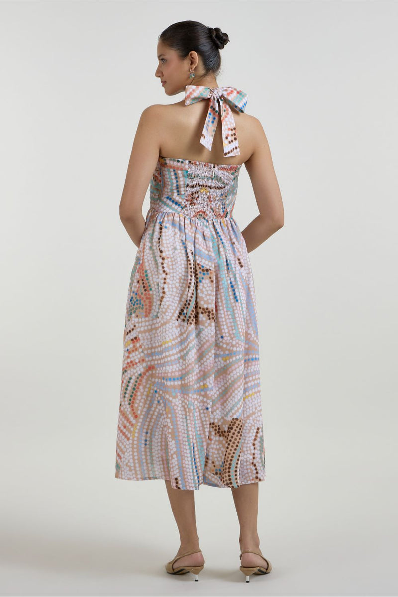 Daphne Halter Dress linen dress by SOBARIKO for women Worldwide