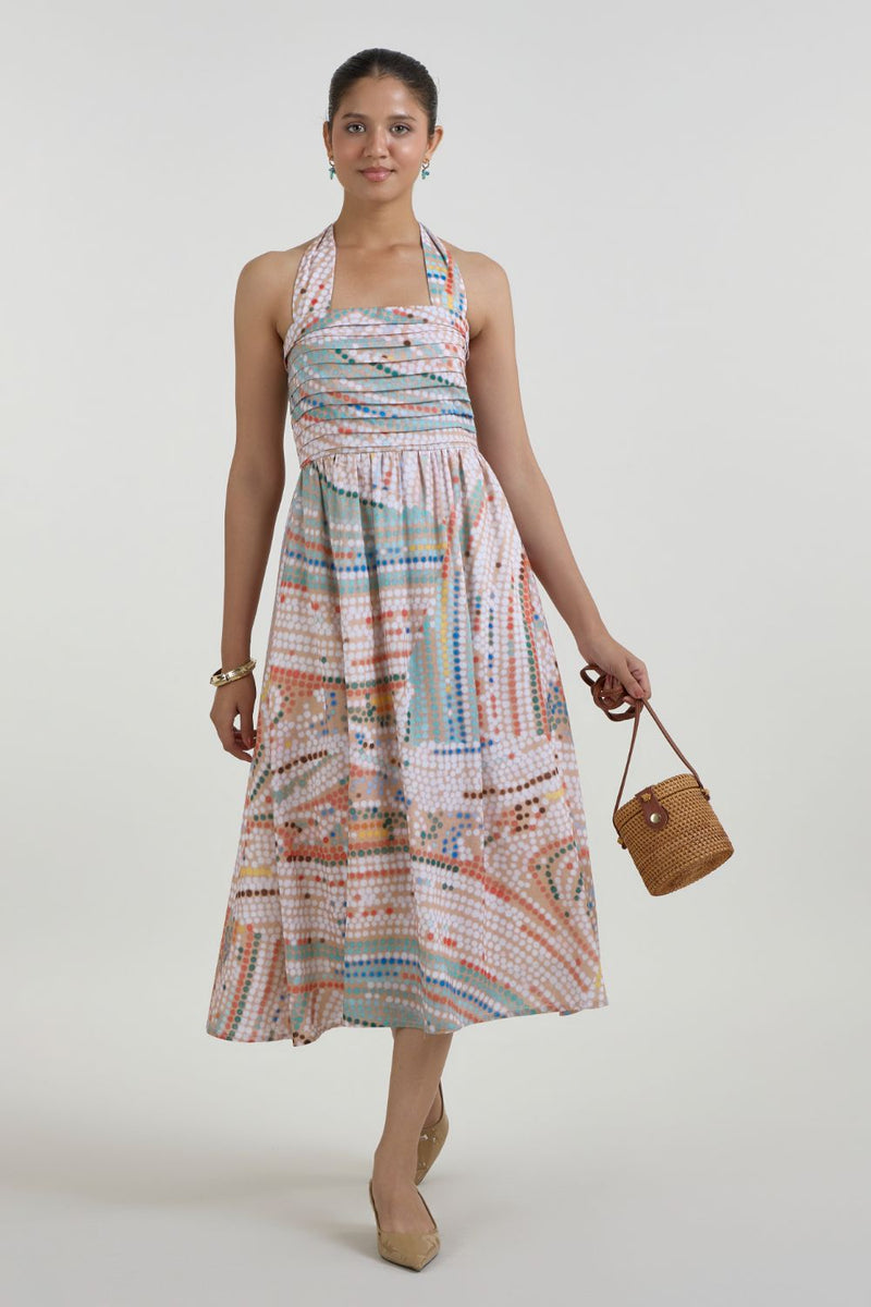 Daphne Halter Dress linen dress by SOBARIKO for women Worldwide