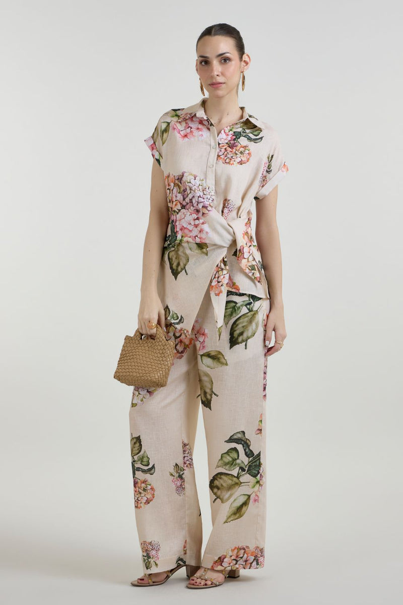 Hazel Twist Co-ord Set linen co-ord set by SOBARIKO in light yellow for women Worldwide