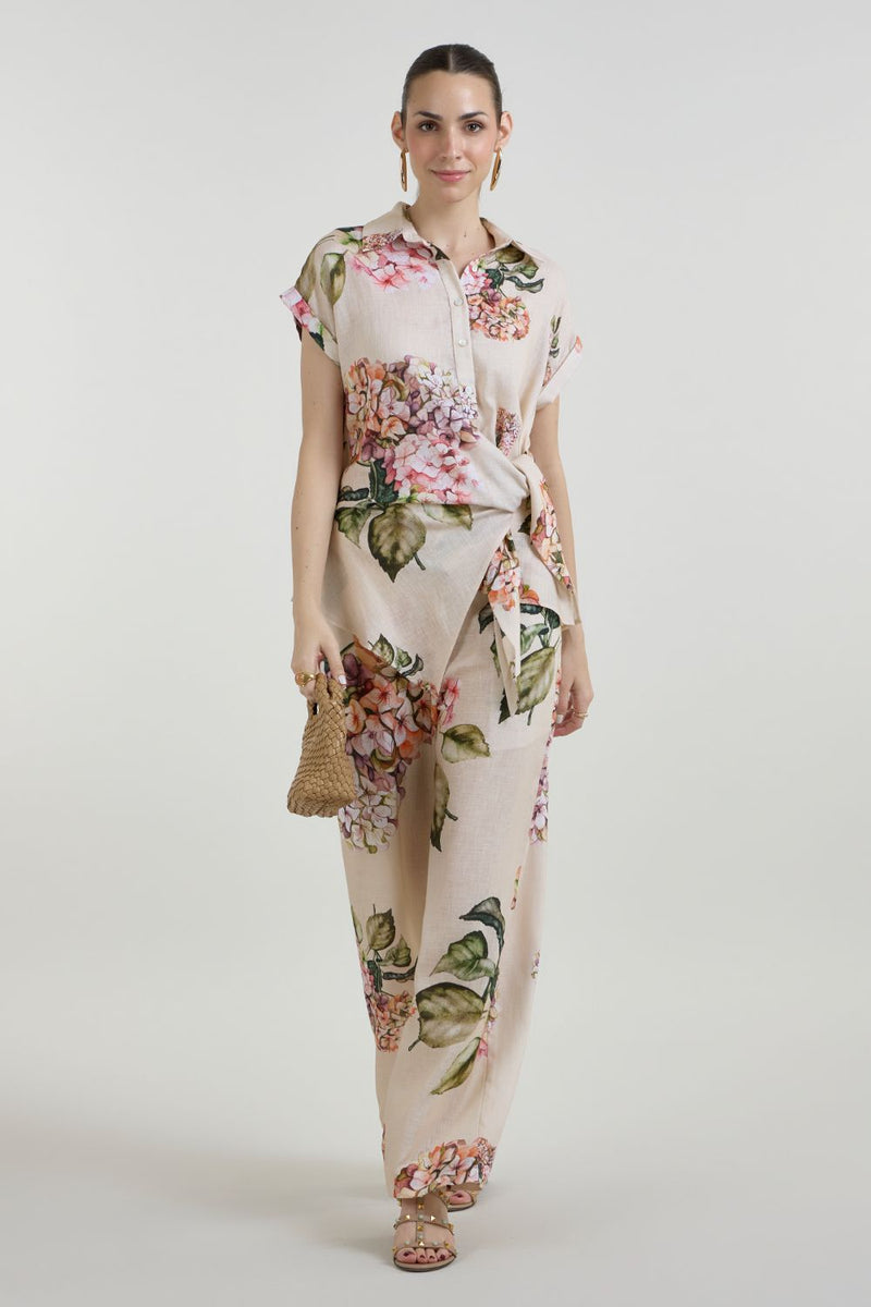 Hazel Twist Co-ord Set linen co-ord set by SOBARIKO in light yellow for women Worldwide