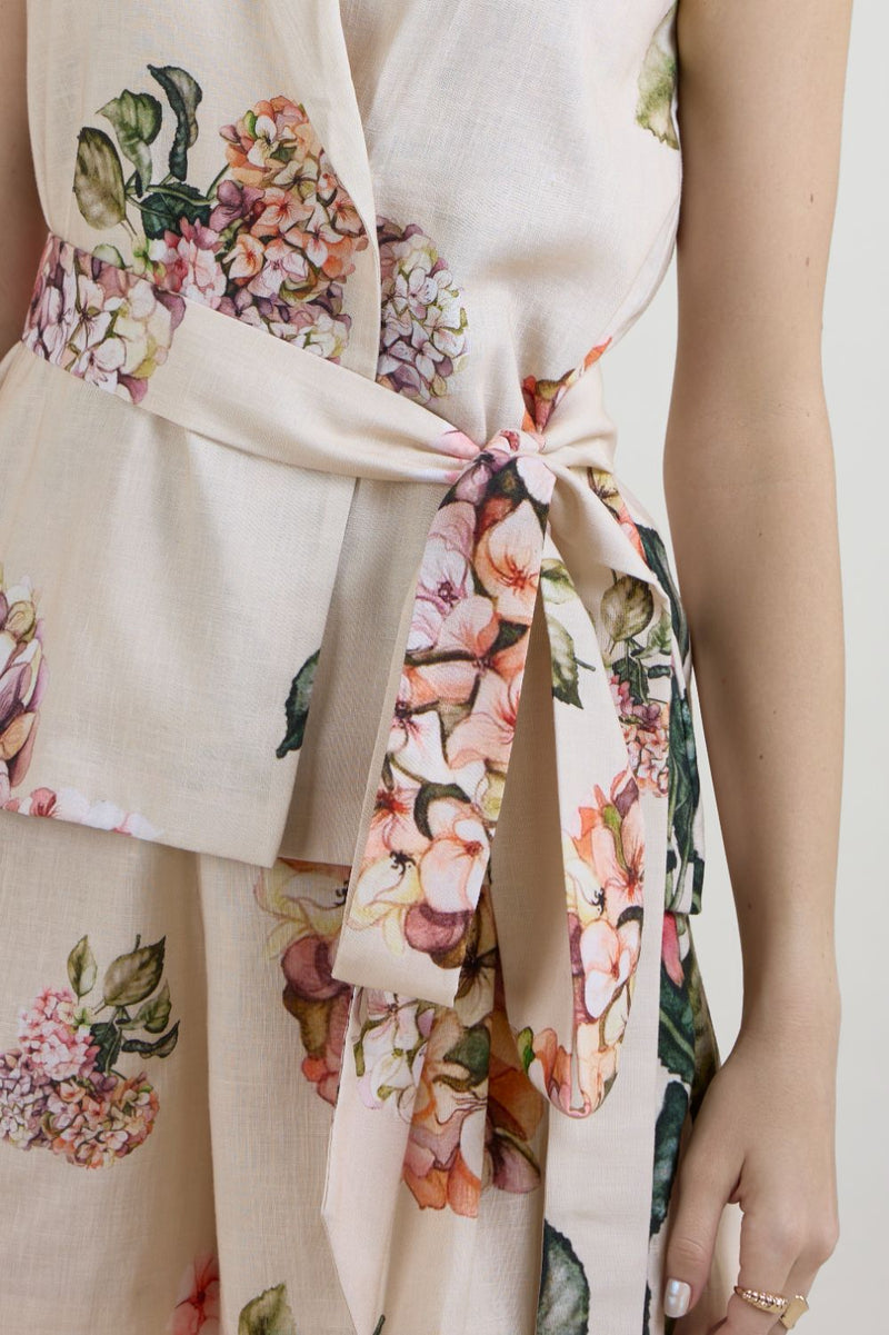 Hazel Blazer Shorts Set linen co-ord set by SOBARIKO in light yellow for women Worldwide