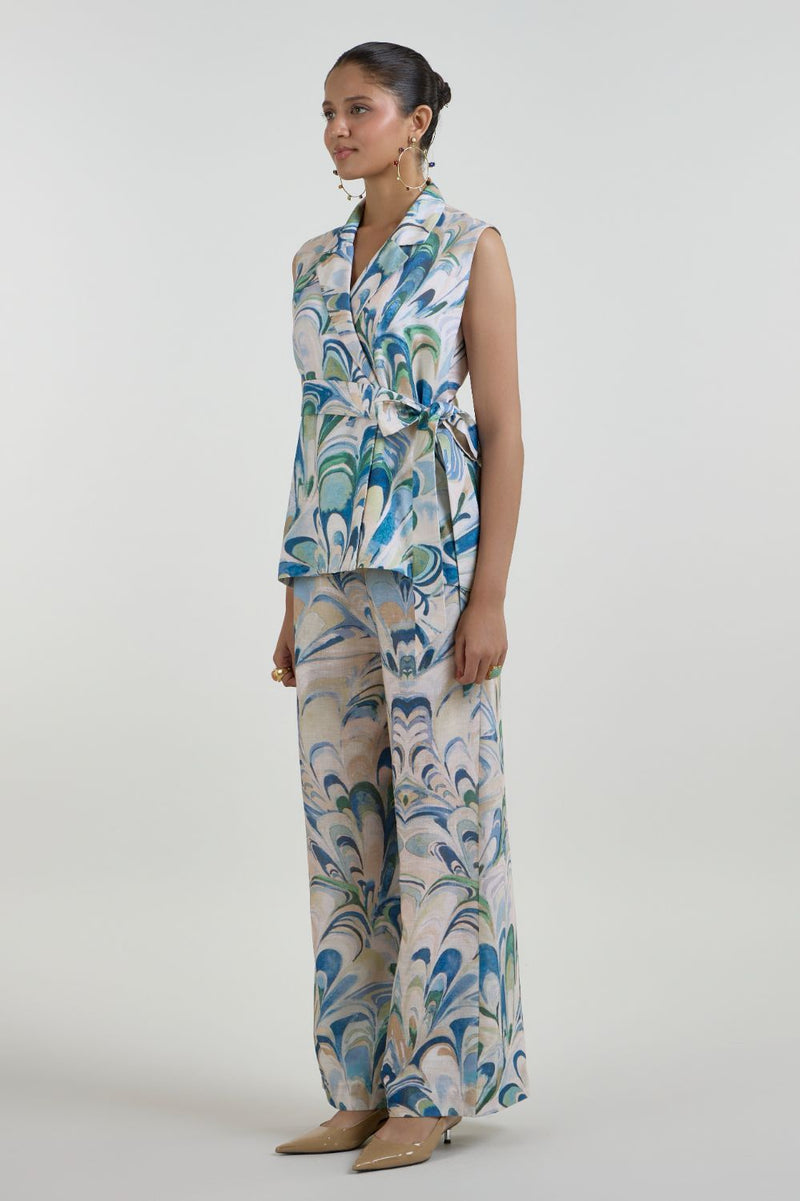 Penelope Blazer Set linen co-ord set by SOBARIKO in beige for women Worldwide