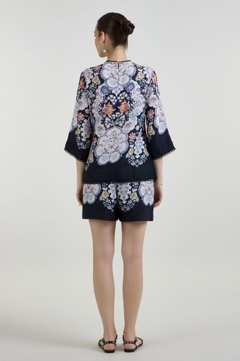 Valerie Tunic Shorts set linen co-ord set by SOBARIKO in black for women Worldwide