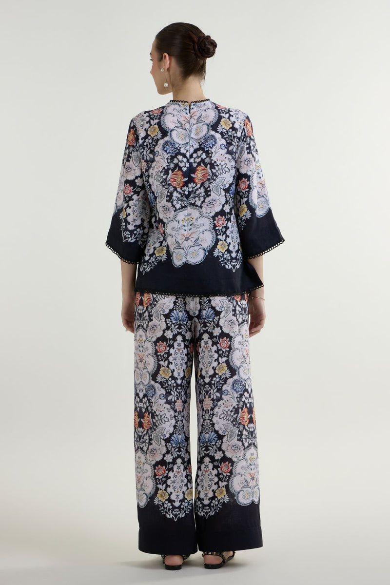Valerie Tunic Pants Set linen co-ord set by SOBARIKO in black for women Worldwide
