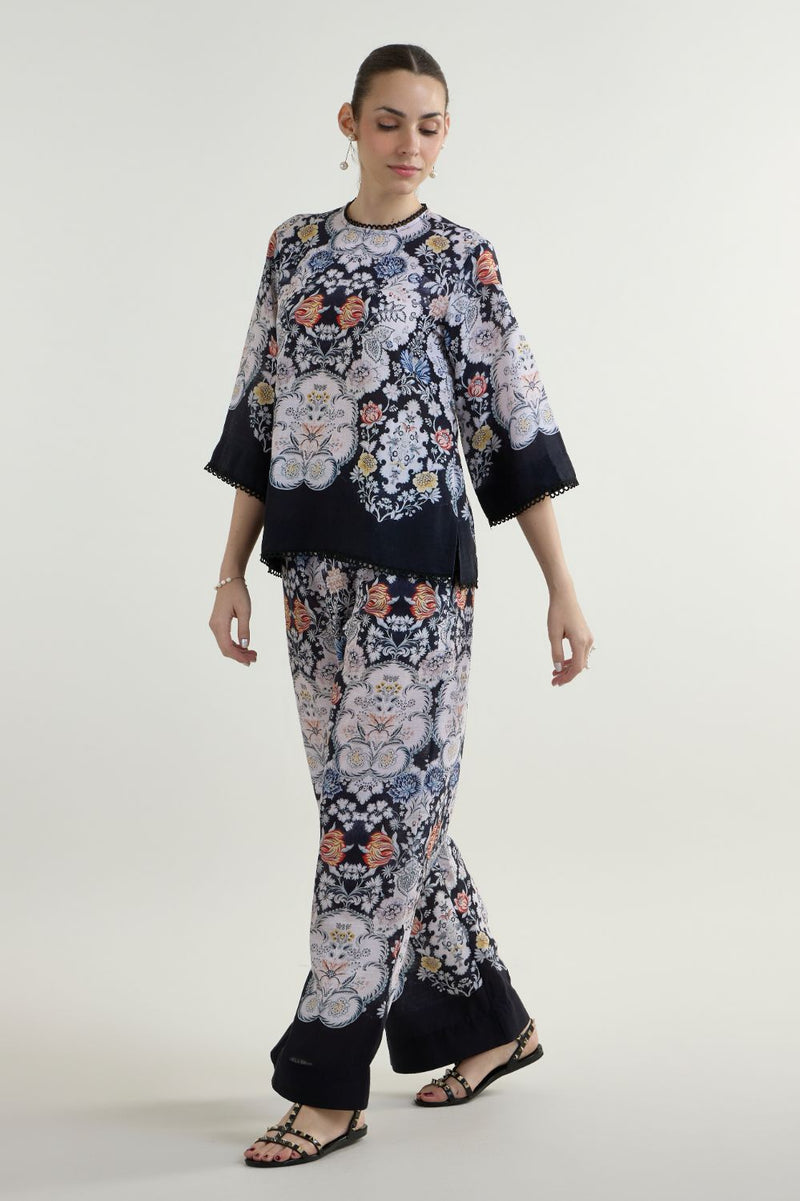 Valerie Tunic Pants Set linen co-ord set by SOBARIKO in black for women Worldwide