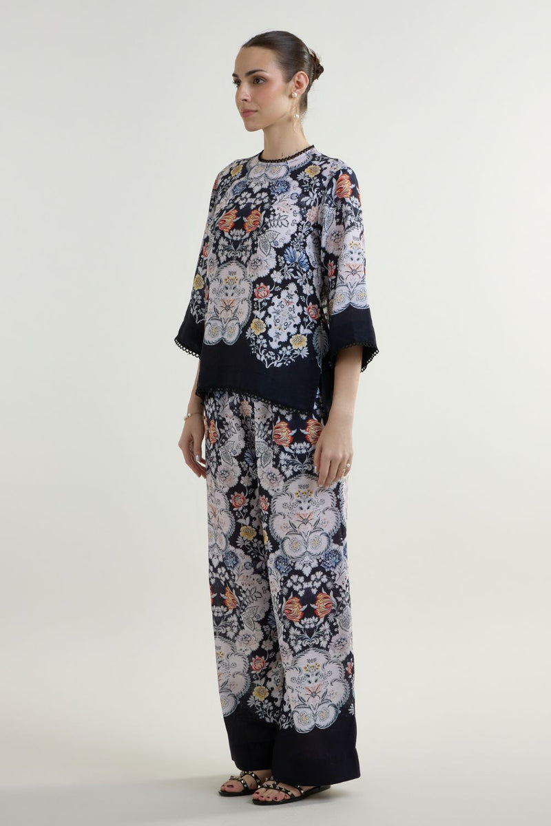 Valerie Tunic Pants Set linen co-ord set by SOBARIKO in black for women Worldwide