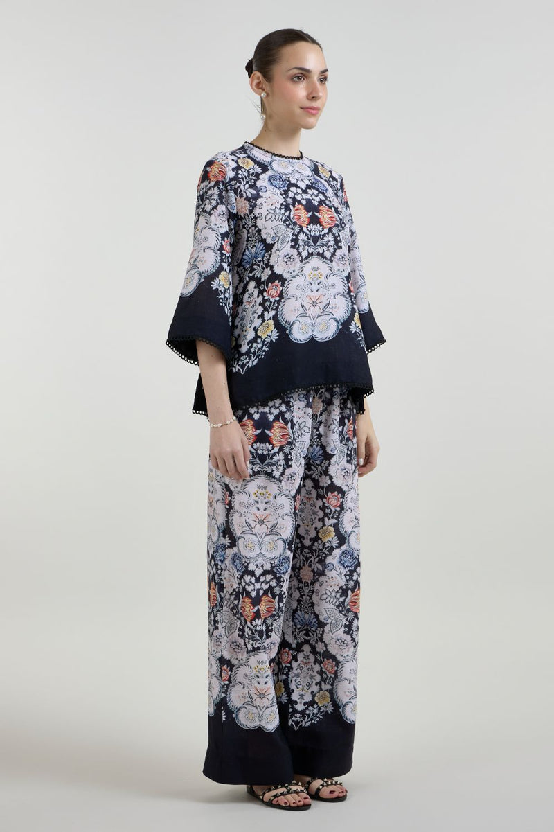 Valerie Tunic Pants Set linen co-ord set by SOBARIKO in black for women Worldwide