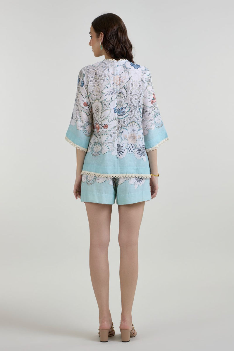 Tyla Tunic Shorts Set linen co-ord set by SOBARIKO in white for women Worldwide