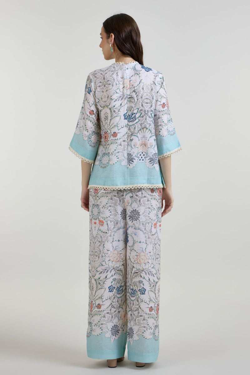 Tyla Tunic Pants Set linen co-ord set by SOBARIKO in white for women Worldwide